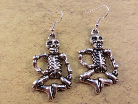 Skelett Ohrringe Vintage Optik skull Mumie